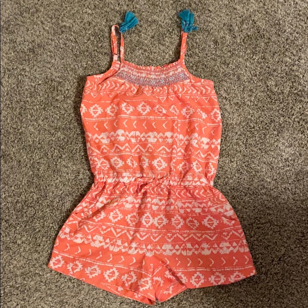 orange and white romper